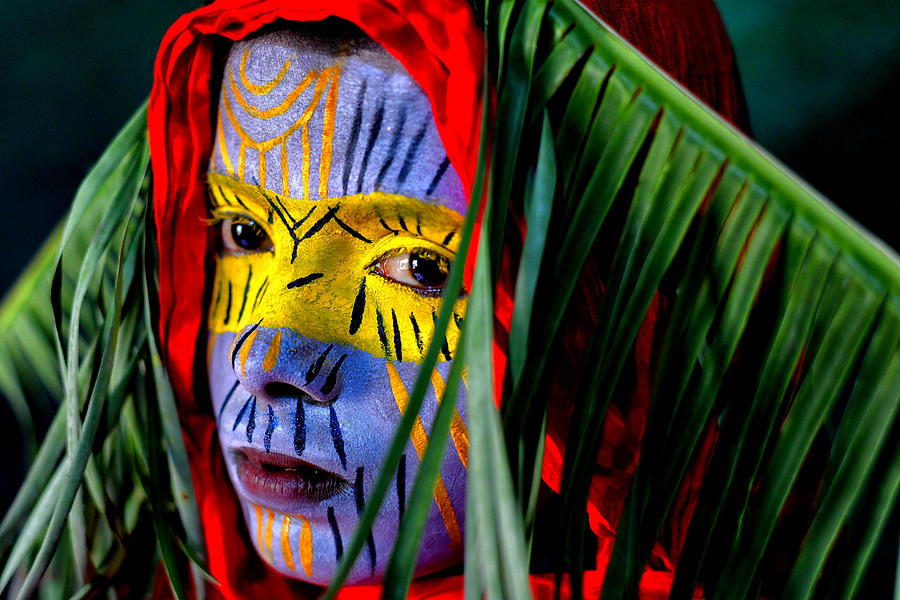 Portrait Photograph - Colorful Tribal by Avishek Das
