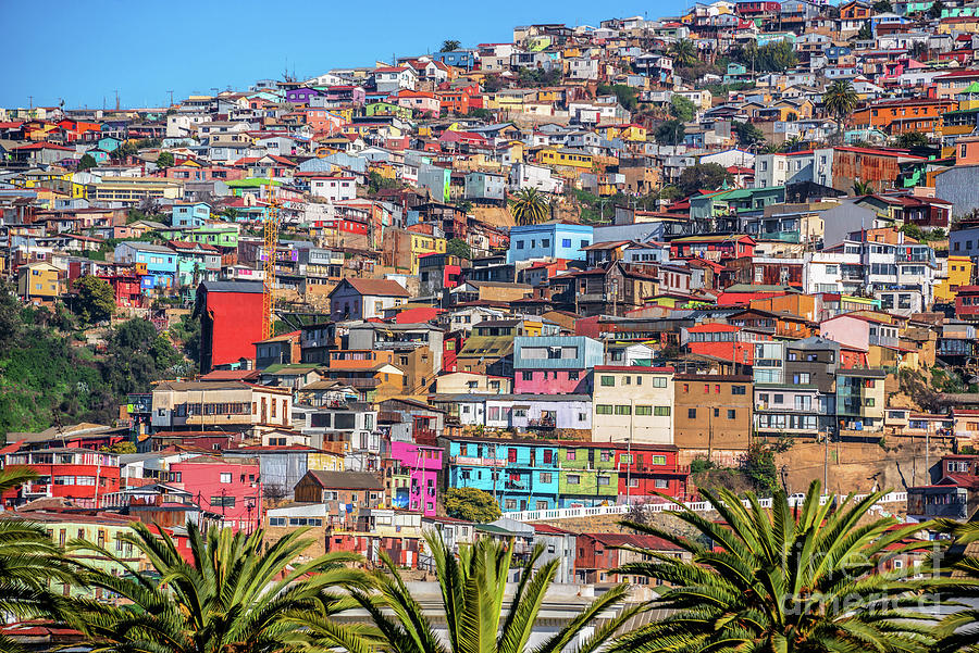 Colorful walls of Valparaiso Photograph by Delphimages Photo Creations