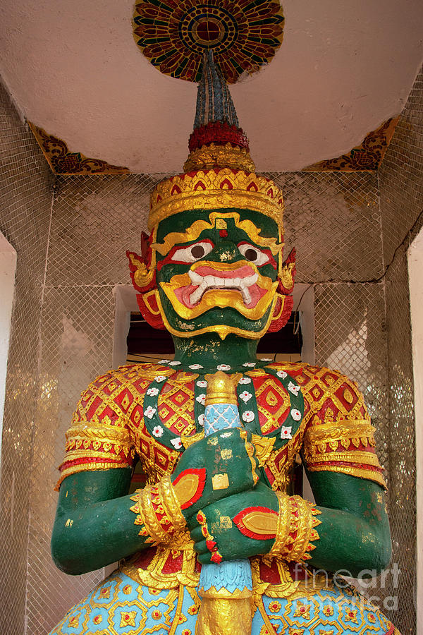 Landmark Photograph - Colorful Wat Doi Suthep Temple Demon by Bob Phillips