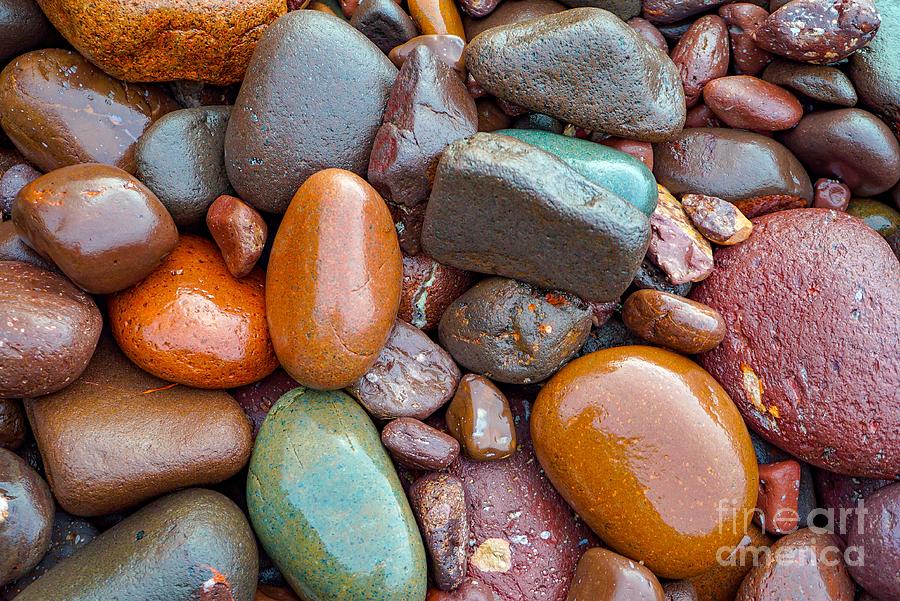Colorful Wet Stones Photograph by Susan Rydberg