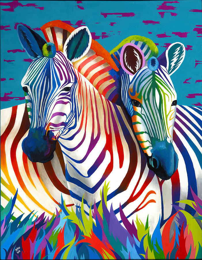 colorful zebra painting