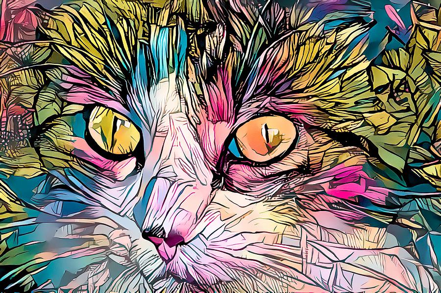 Coloring Book Kitty Digital Art by Don Northup