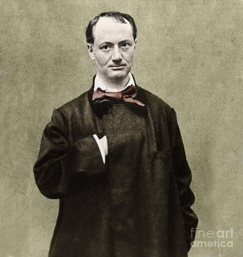 Colorized Portrait Of The Poet Charles Baudelaire Photograph By French School