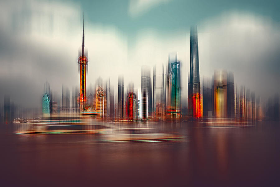 Skyscraper Photograph - Colors Of Shanghai by Carmine Chiriac