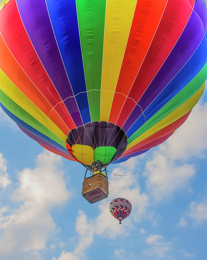 Basket Photograph - Colors Of The Rainbow Hot Air Balloon by Joe Davis