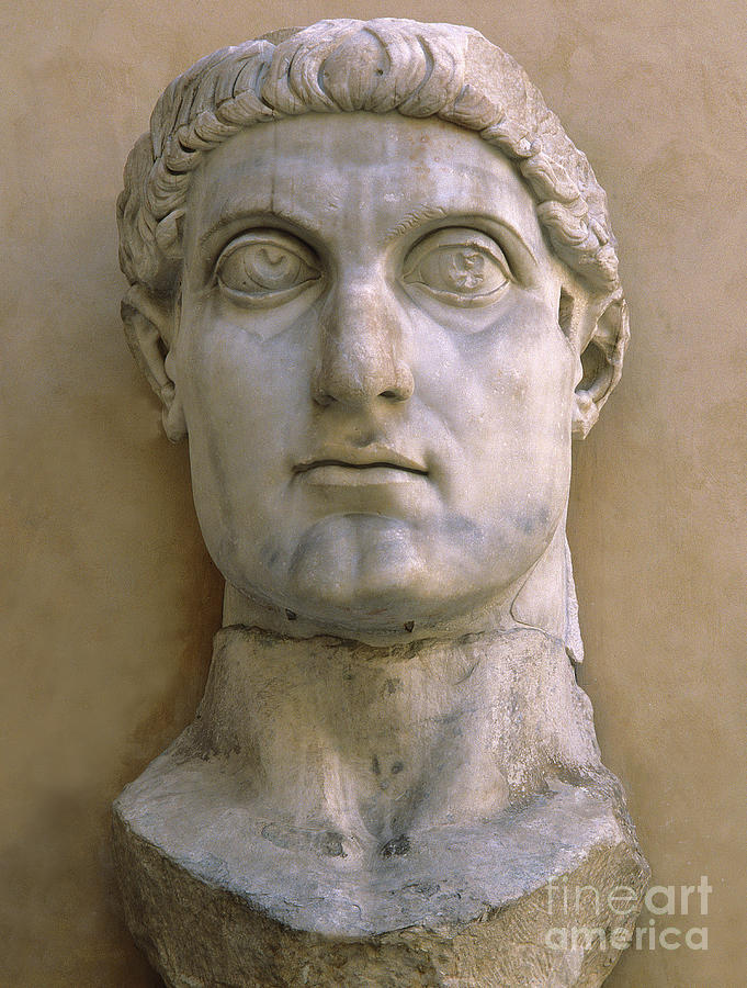 Colossal head of Constantine the Great Sculpture by Roman School