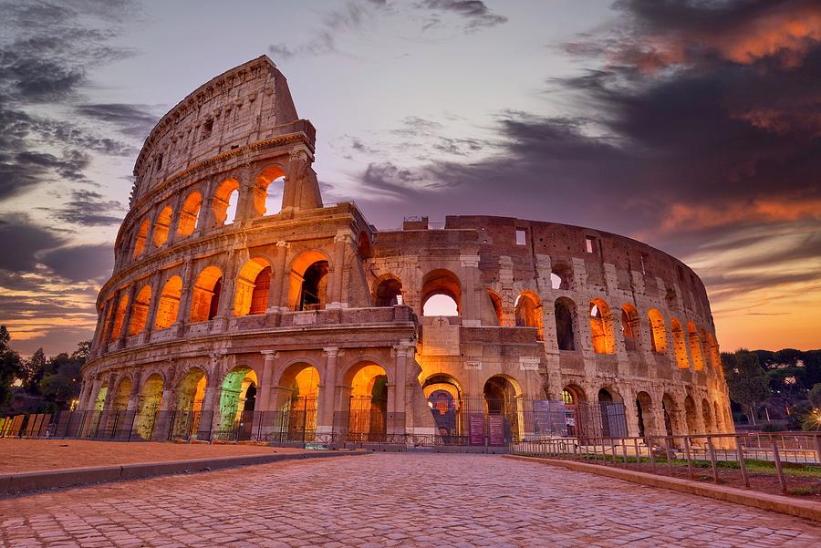 Architecture Photograph - Colosseum At Sunset, Rome. Rome Best by Daniel Chetroni