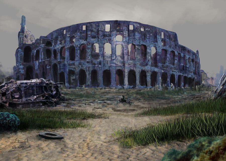 Colosseum seafloor Digital Art by Andrea Gatti