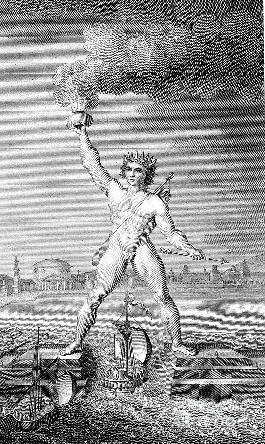 Colossus Of Rhodes Drawing by Print Collector