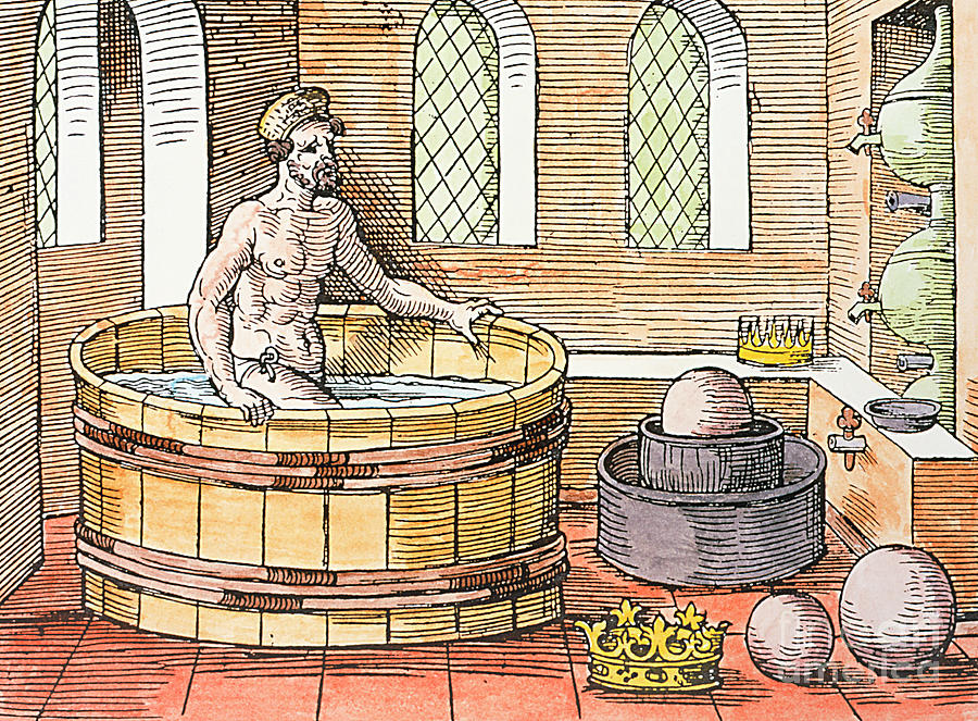 Coloured Artwork Of Archimedes In His Bath Photograph by Science Photo ...