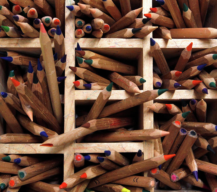 Pencil Photograph - Coloured Pencils Are Pictured by Michaela Rehle