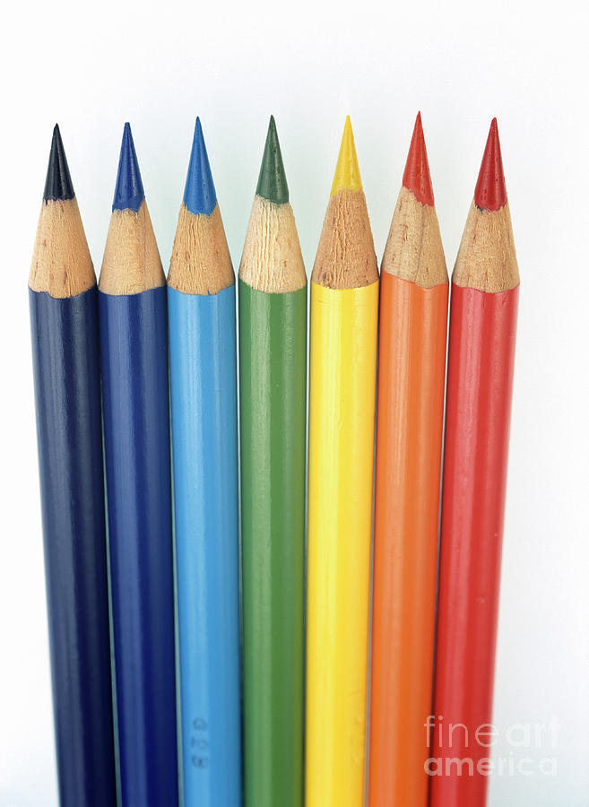 Crayon Photograph - Coloured Pencils by Cordelia Molloy/science Photo Library