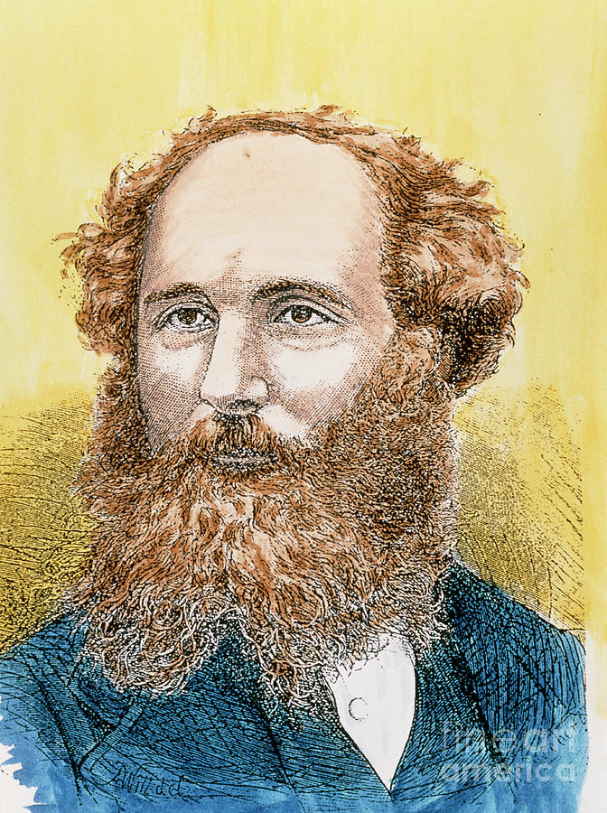Coloured Portrait Of Physicist James Clerk Maxwell Photograph By