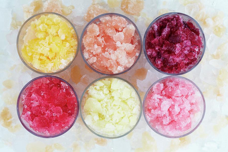 Coloured Sugar yellow, Pink, Peach, Red And Purple Photograph by Charlotte Tolhurst