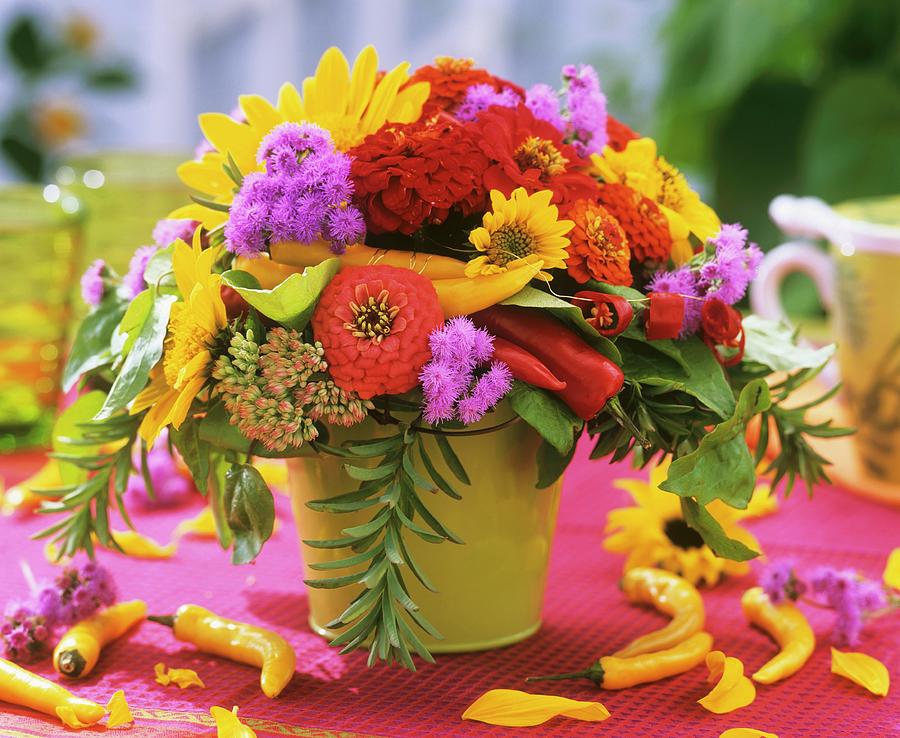 Colourful Arrangement Of Summer Flowers Photograph by Friedrich Strauss