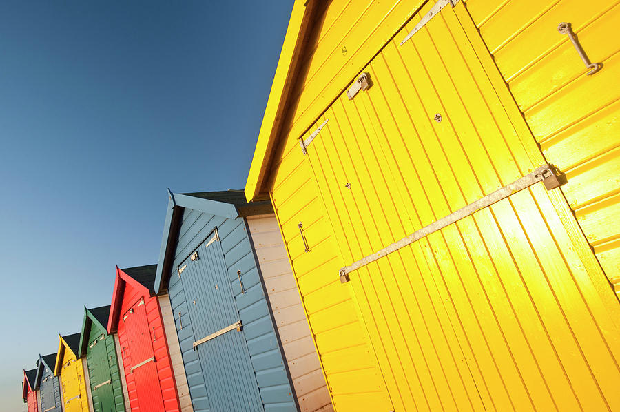 Colourful Beach Huts, Dawlish Warren, South Devon, Uk Photograph by ...