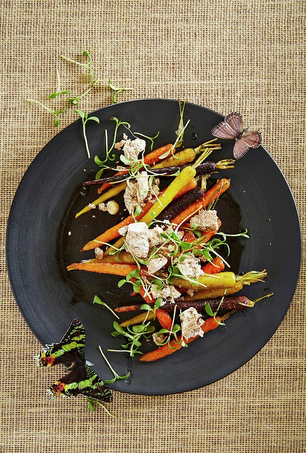 Colourful Carrot Salad With Almond Nougat And Cress Photograph by Great Stock!