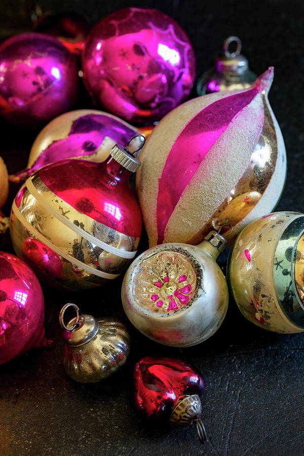 Colourful Christmas-tree Baubles Photograph by Eising Studio