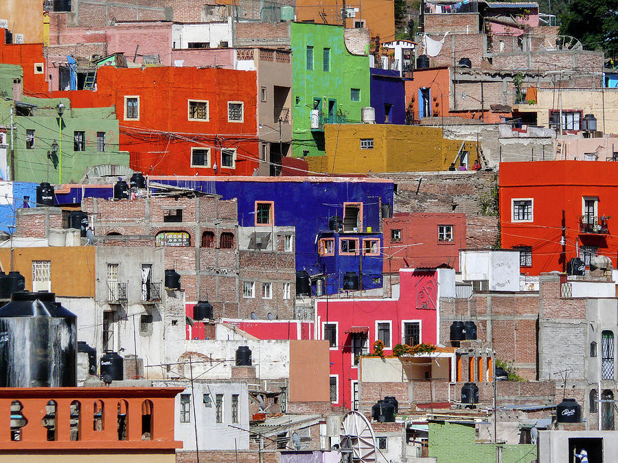 Colourful Houses, Guanajuato, Mexico Photograph by Photograph By Andrew Griffiths