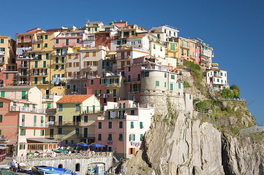 Colourful Houses, Manarola, Liguria Photograph by David C Tomlinson