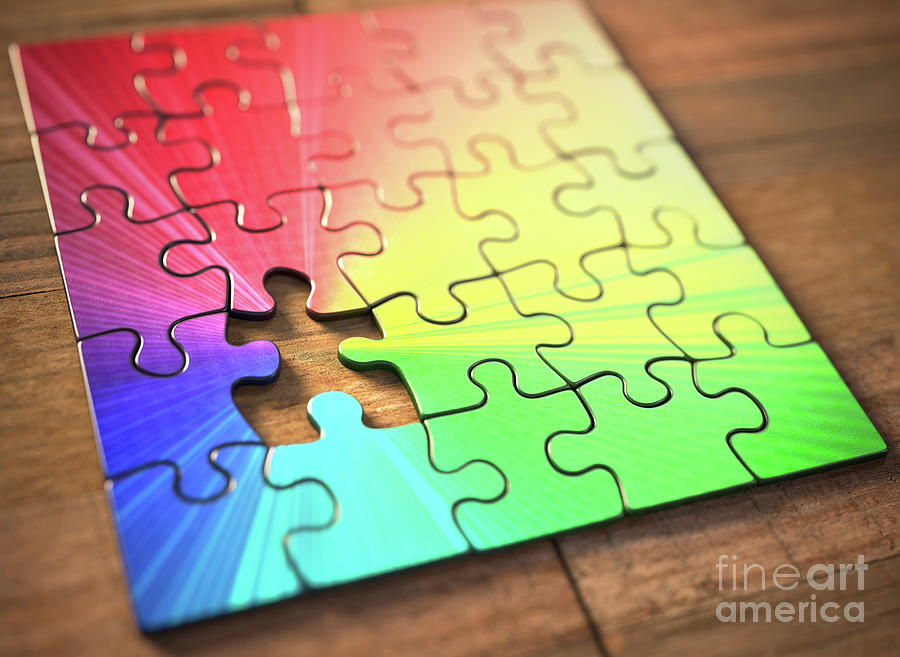 Colourful Jigsaw Puzzle Photograph by Ktsdesign/science Photo Library
