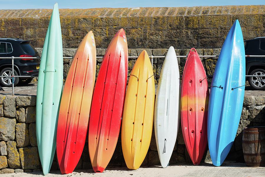 Colourful Kayaks Lined Up At Mousehole Photograph By Andrew Michael Fine Art America 6440