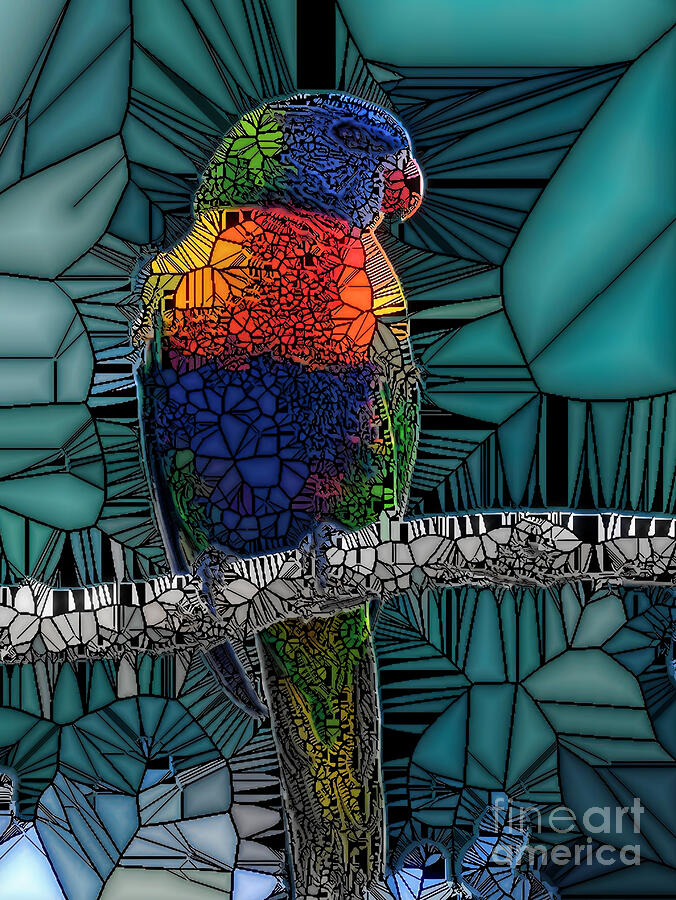 Colourful Lorikeet-The Stained Glass Effect. by Trudee Hunter Colourful Lorikeet-The Stained Glass Effect. by Trudee Hunter