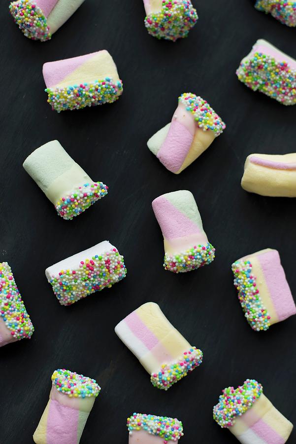 Colourful Marshmallows Decorated With Hundreds And Thousands Photograph by Ulla@patsy