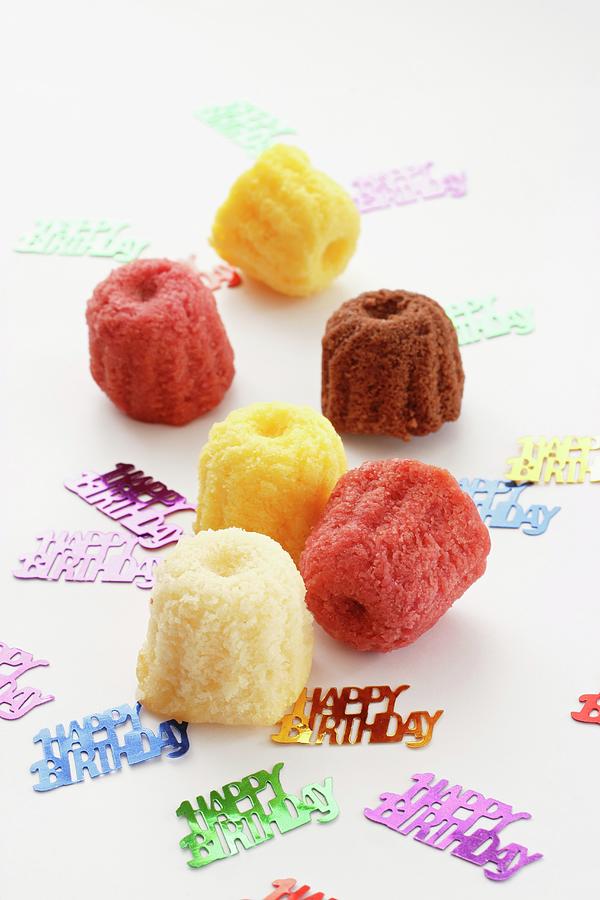 Colourful Mini Bundt Cakes For A Birthday Party Photograph by Petr Gross