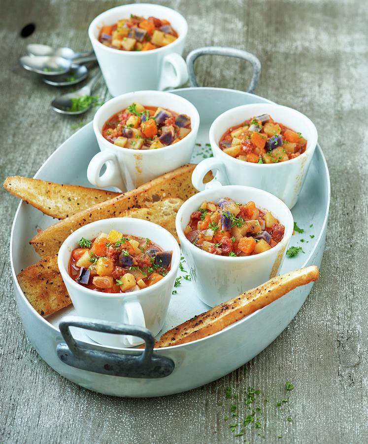 Colourful Potato Pots With Chorizo ??and Spicy Toast Photograph by Stefan Schulte-ladbeck
