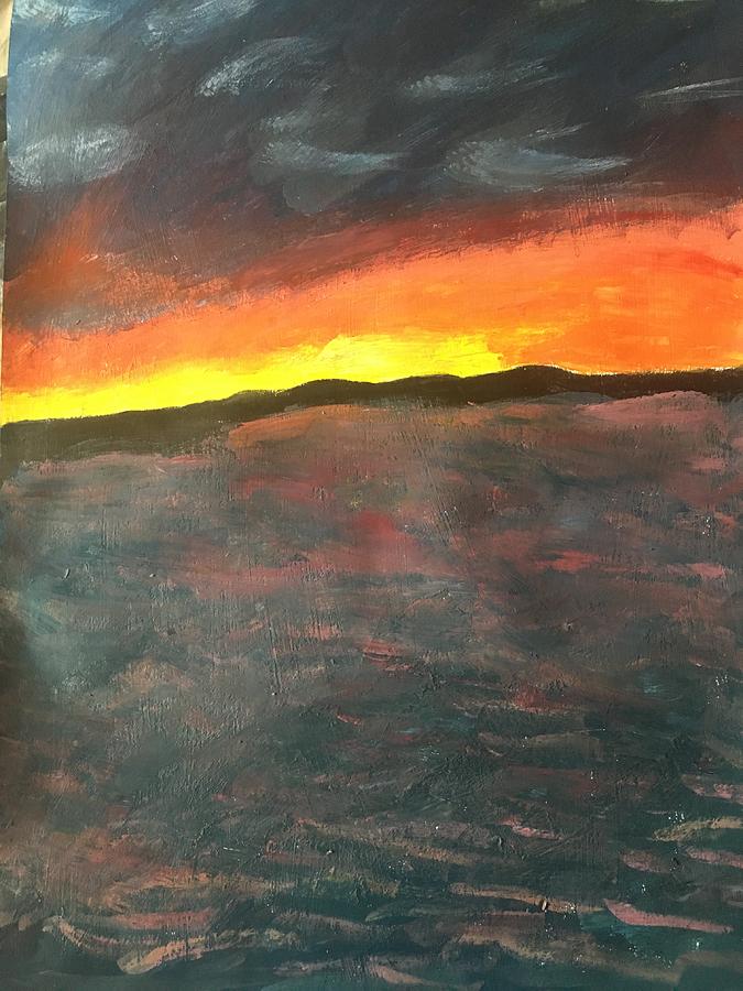 Horizons on Fire Painting by Nina Jatania
