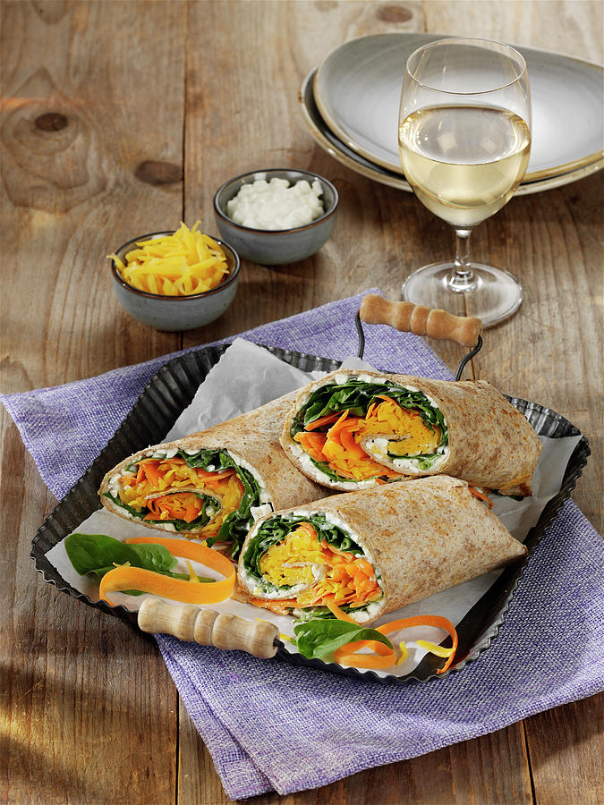Colourful Wraps With Cream Cheese And Vegetables Photograph by Stockfood Studios / Photoart