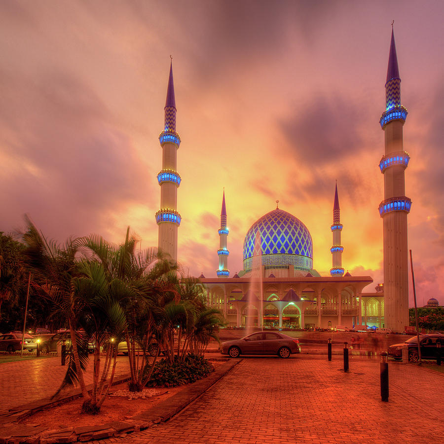 Colours Collide - Shah Alam Mosque At Photograph by Www.imagesbyhafiz.com