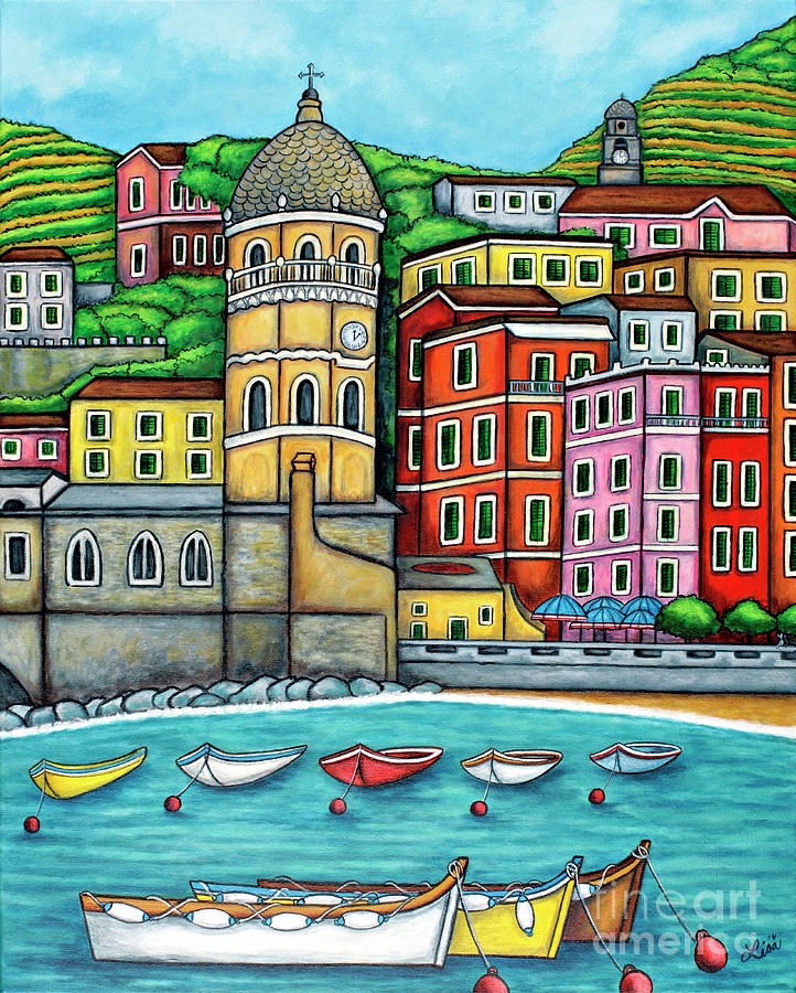 Colours of Vernazza, Cinque Terre Painting by Lisa  Lorenz