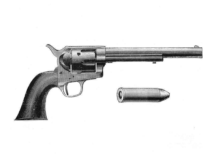 Colt Frontier Revolver, Invented Drawing by Print Collector