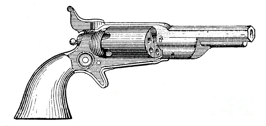 Colt Revolver, C1880 Drawing by Print Collector