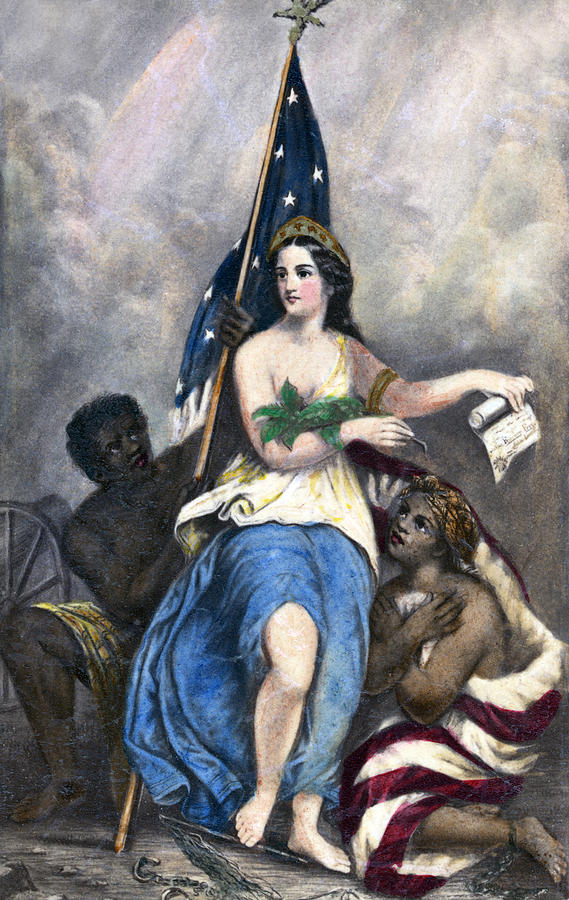 Columbia Holding Emancipation Photograph by Science Source