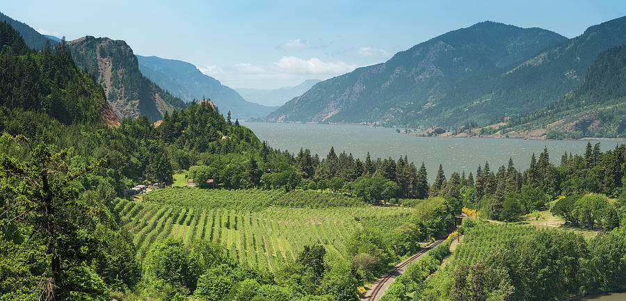 Columbia River Gorge Panorama Oregon Usa Photograph by Fotovoyager