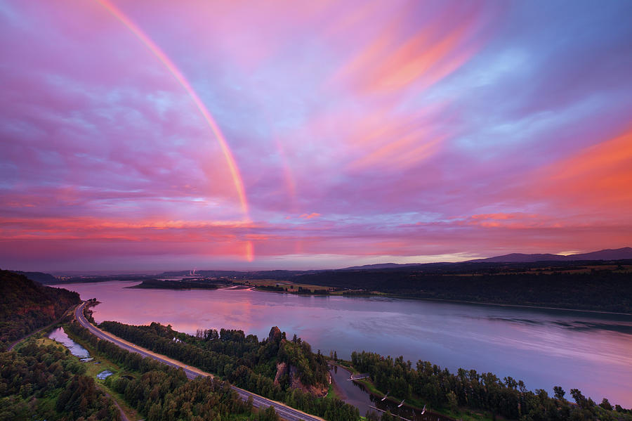 Columbia River Gorge Rainbow Photograph by Jesse Estes