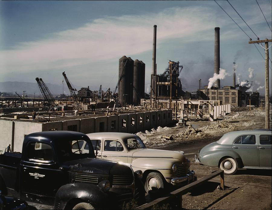 Columbia Steel Co  Geneva  Utah  November 1942. Photo by Andreas Feininger  Painting by Celestial Images