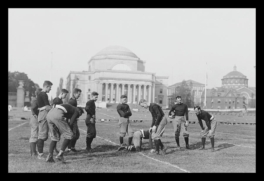 Columbia University Football - Traing the Half-backs Painting by Bains News Service