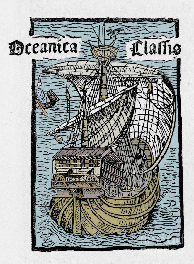 Columbuss Ship The Santa Maria 1493 1912 Drawing by Print Collector