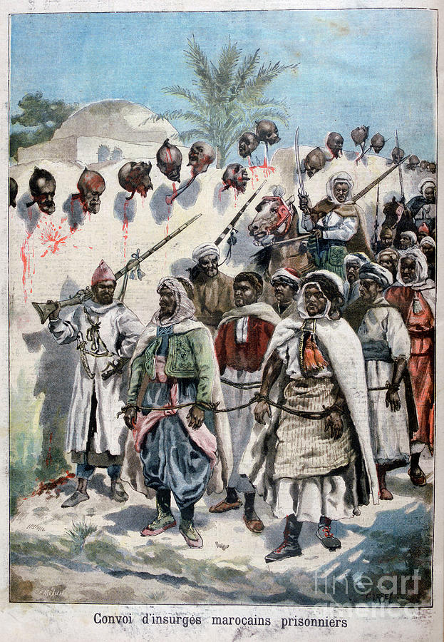 Column Of Insurgent Moroccans Taken Drawing by Print Collector