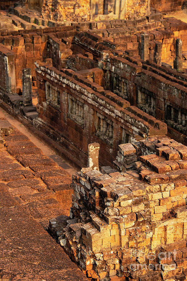 Columned Window Ruins at Pre Rup Temple Photograph by Bob Phillips