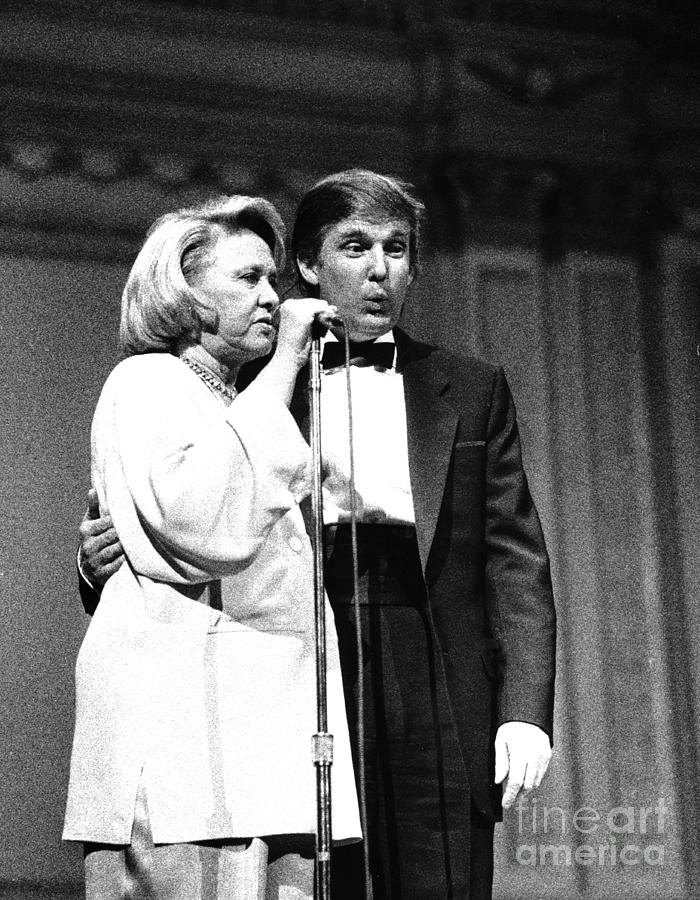 Columnist Liz Smith With Donald Trump Photograph by New York Daily News Archive