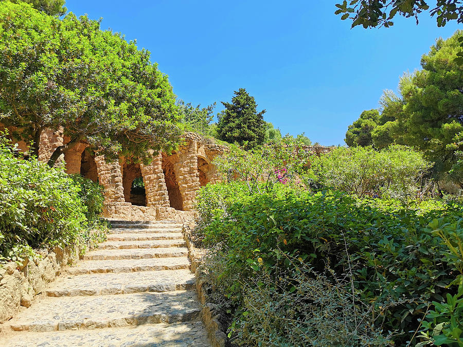 Columns in Park Guell by Art Spectrum Columns in Park Guell by Art Spectrum