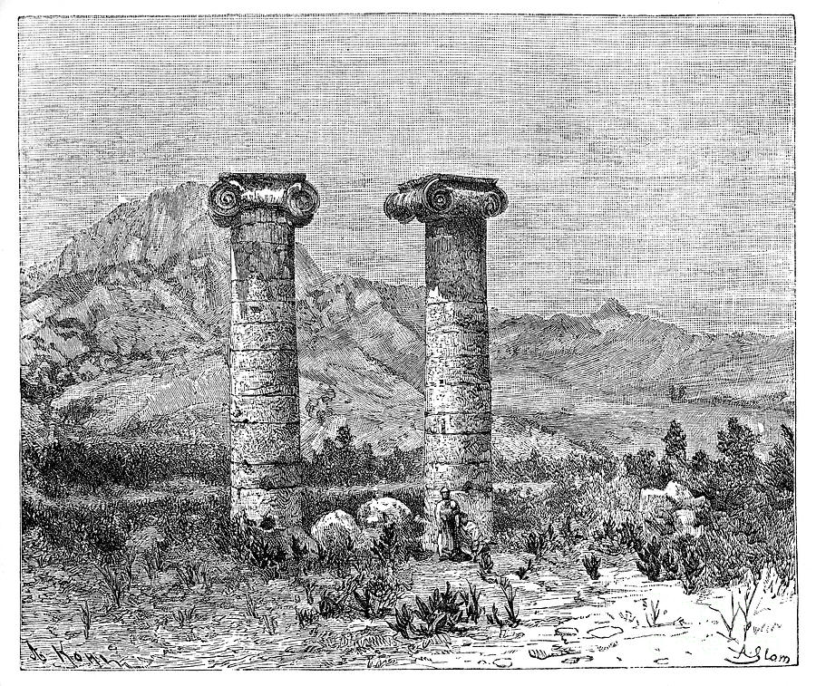 Columns Of The Temple Of Cybele, Sardes Drawing by Print Collector
