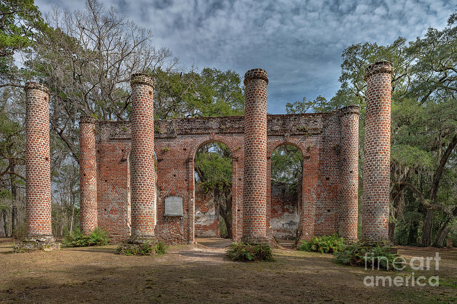 Columns of Time - Old Sheldon Church Ruins Photograph by Dale Powell