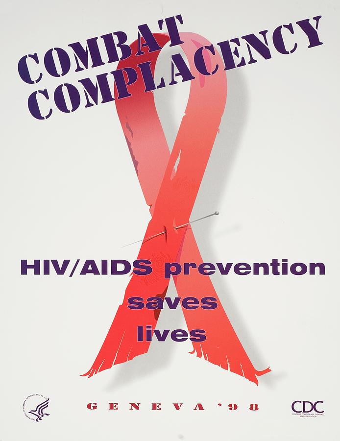 Public Health Painting - Combat Complacency: Hiv & Aids Prevention Saves Lives by U.s.. Department Of Health & Human Services