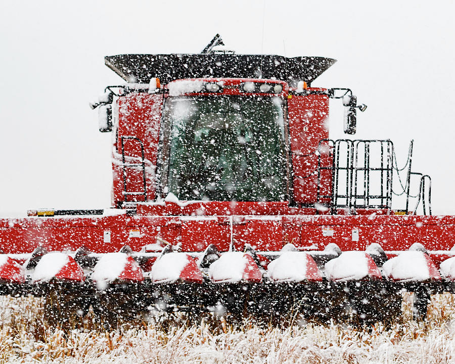 Combine in Snow 01 Photograph by Rob Graham